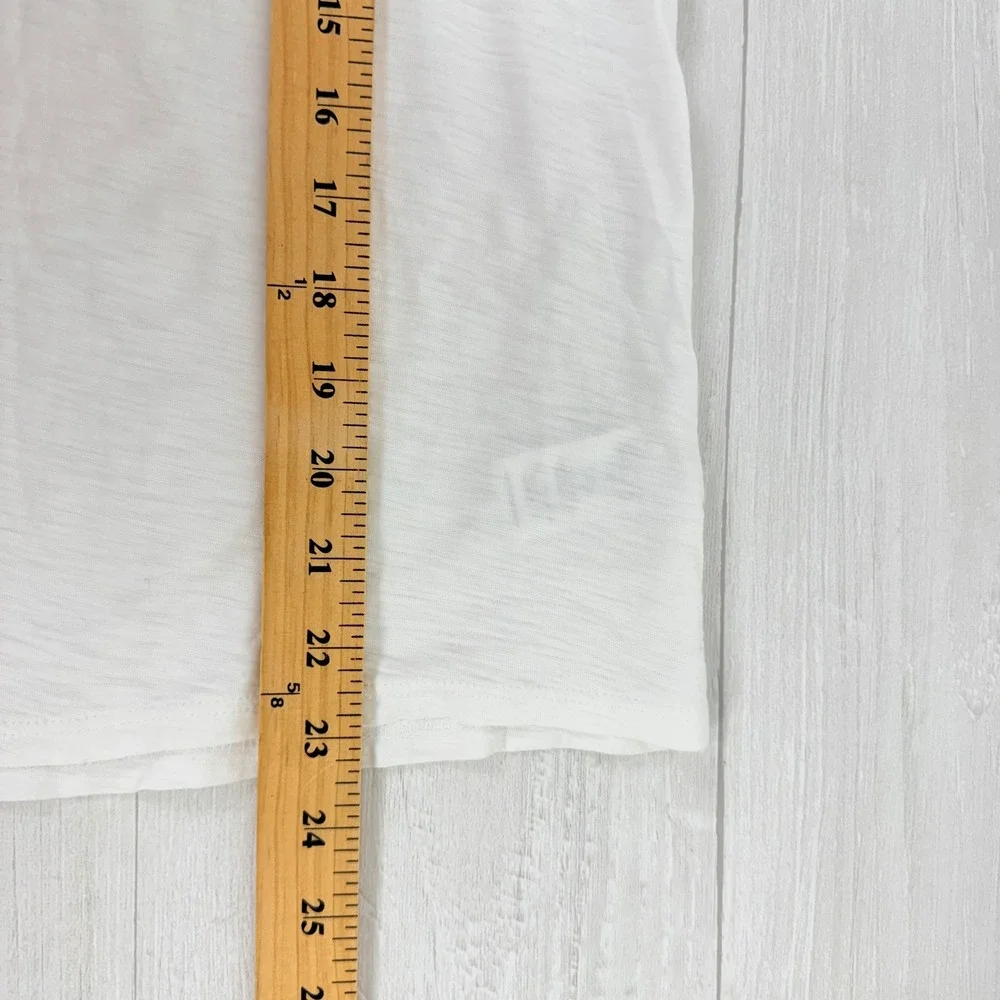 Nation LTD Paulette Ruffle Sleeve Tank Top Size M White Pima Cotton Slub Tee - Picture 13 of 16